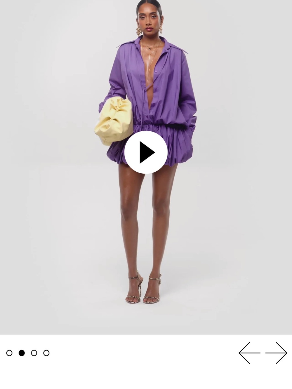 Hanifa Tia Purple Bubble Hem Shirt Dress